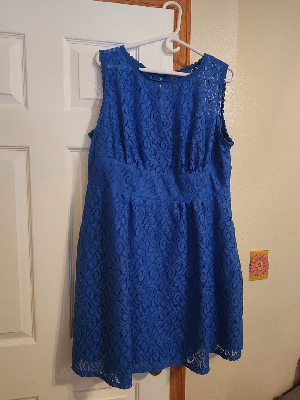 dressbarn Royal Blue Lace Sleeveless Fit & Flare Dress